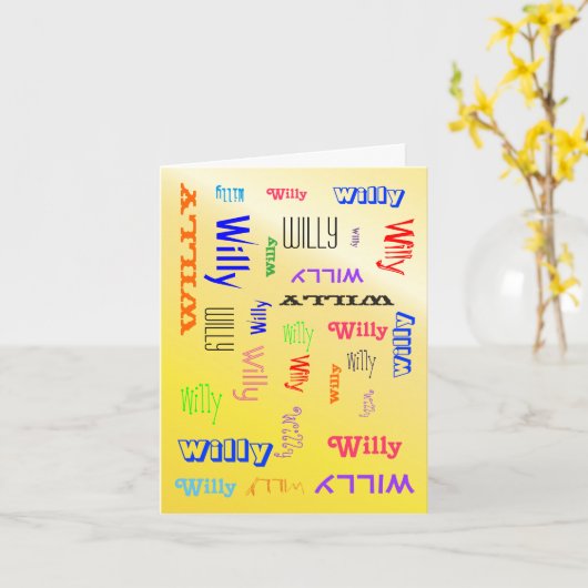 Naam Collage Persoonlijk Geel Kaart (Gele Bloem)