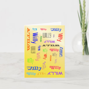 Naam Collage Persoonlijk Geel Kaart