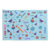 Naam Collage 🎁 Verbazingwekkende Bam Pow Superher Kussensloop (Achterkant-Rechts)