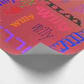 Naam Collage 🎁 Verbazingwekkende Word Cloud Apple Cadeaupapier (Hoek)