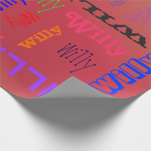 Naam Collage 🎁 Verbazingwekkende Word Cloud Apple Cadeaupapier (Hoek)