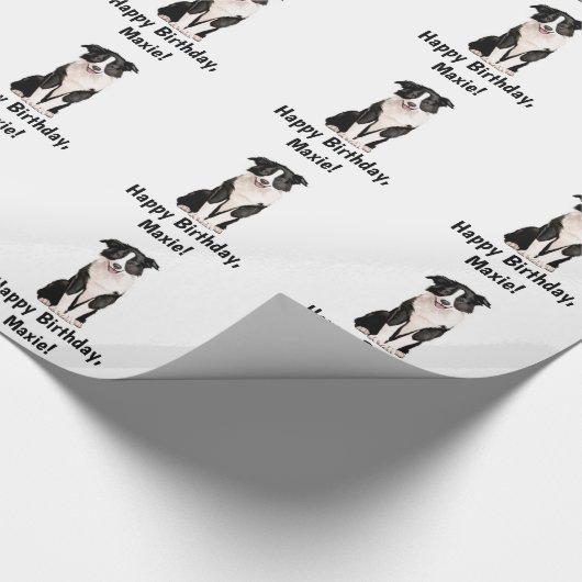  naam Collie Puppy Border Cadeaupapier (Hoek)