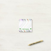 naam; Colorful Wavy Lines Patroon Post-it® Notes (Op bureau)