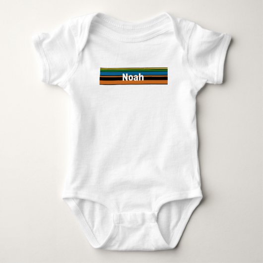 Naam Combinatie Stripontwerp - Chique Oranje Basis Romper (Voorkant)