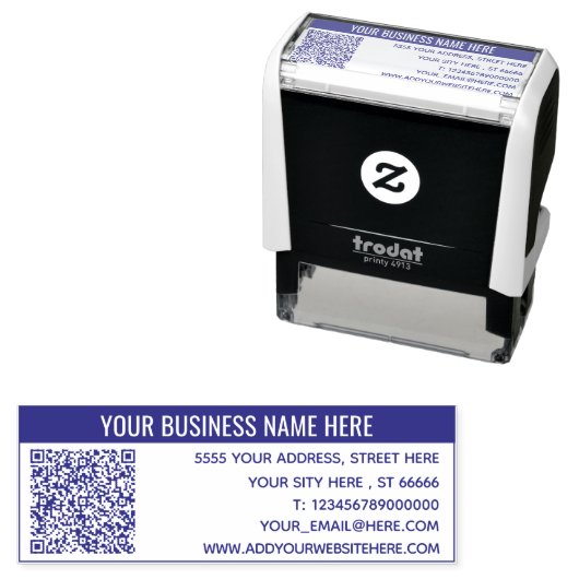 Naam Contact Info Adres QR Code Stempel Voorbeeld (In situ)