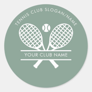 Naam Country Club Tennis Team Sage Groene Aangepas Ronde Sticker