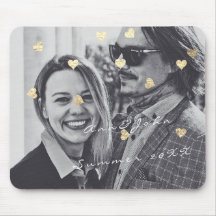 Naam Couple Photo Travel Gift Confetti Hearts Gold