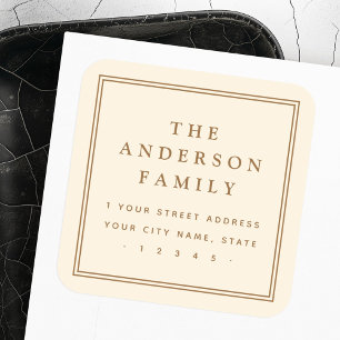 Naam crème off white light yellow retouradres vierkante sticker