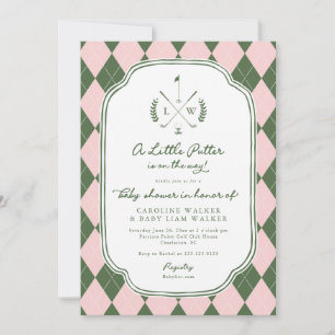 Naam Crest Little Putter op Weg Golf Baby Shower Kaart
