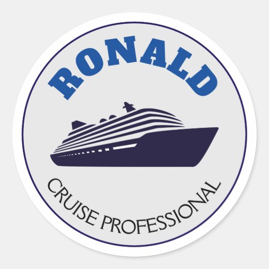 Naam Cruise Professional Ronde Sticker (Voorkant)