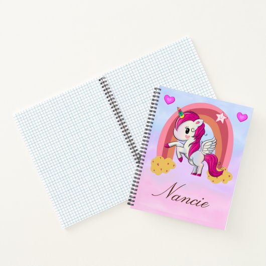 Naam Customization Unicorn Notitieboek (Binnen)