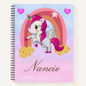 Naam Customization Unicorn Notitieboek (Voorkant)