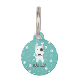 naam Cute Bull Terrier Dog Huisdierpenning