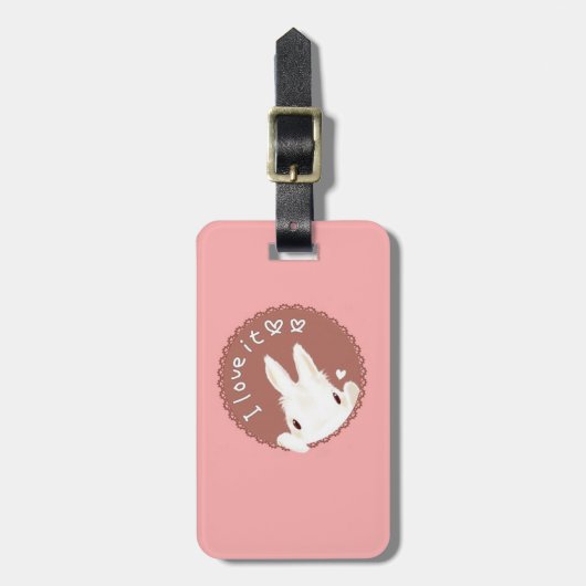 Naam Cute Bunny-tag Bagagelabel (Voorkant verticaal)