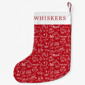 Naam Cute Cat Pattern Pet Kleine Kerstsok (Achterkant)