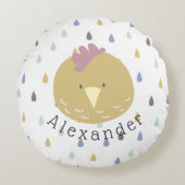  naam Cute Chick Rond Kussen (Voorkant)