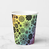  naam Cute Girly Floral Cool Rainbow Papieren Bekers (Achterkant)