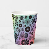  naam Cute Girly Floral Cool Rainbow Papieren Bekers (Rechts)