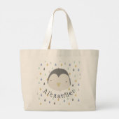 naam Cute Penguin Grote Tote Bag (Achterkant)