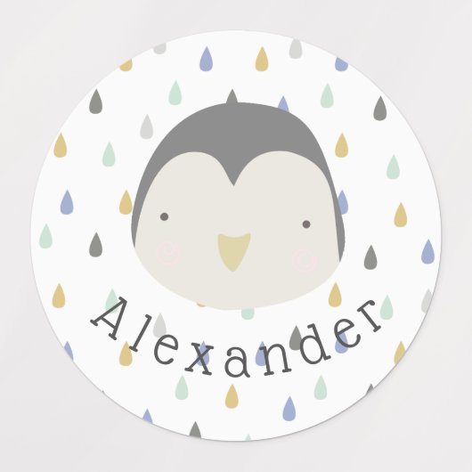 naam Cute Penguin Labels (Design 2)