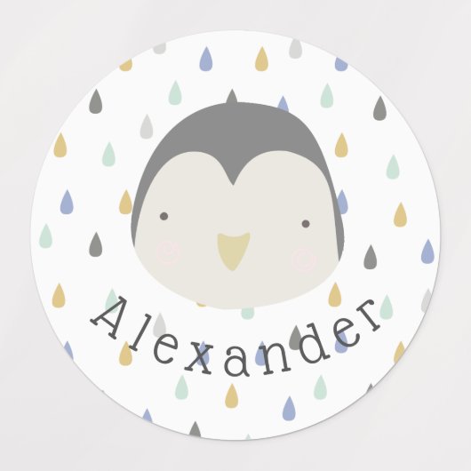  naam Cute Penguin Labels (Design 1)