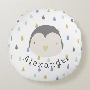 naam Cute Penguin Rond Kussen