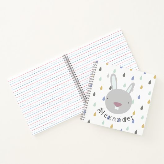 naam Cute Rabbit Notitieboek (Binnen)