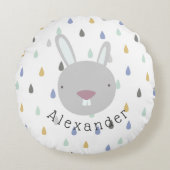  naam Cute Rabbit Rond Kussen (Voorkant)