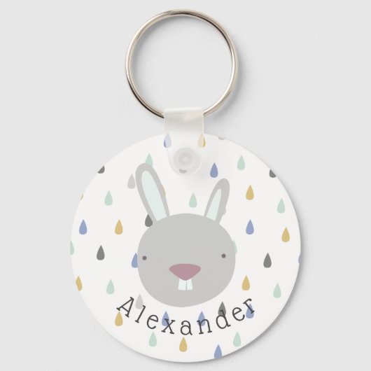  naam Cute Rabbit Sleutelhanger (Voorkant)