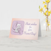 Naam Dag Beste wensen Kaart (Gele Bloem)