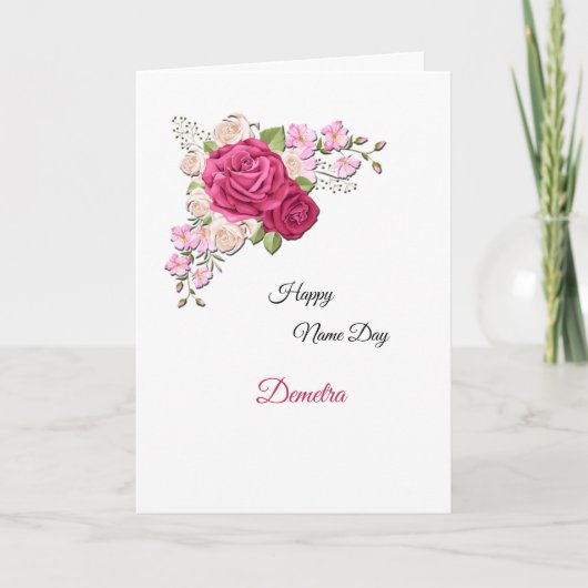 Naam Dag Floral Card Kaart (Voorkant)
