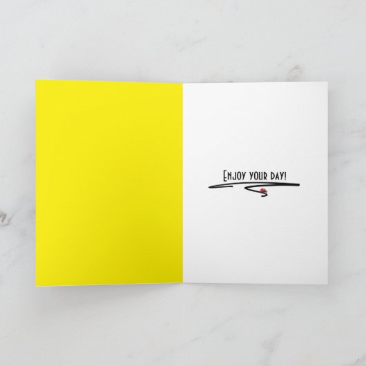 Naam Dag Forsythia Bouquet Kaart (Binnen)