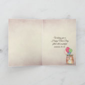 Naam Dag koffie met anjers op schoot Kaart (Binnen)