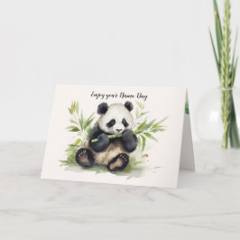 Naam Dag Panda Beer met Bamboe Kaart