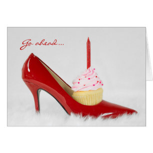 Naam Dag - rode schoen en cupcake