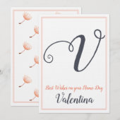 Naam Dag Saint Dag Brief V Monogram Kaart (Voorkant / Achterkant)