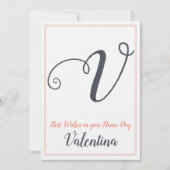 Naam Dag Saint Dag Brief V Monogram Kaart (Voorkant)