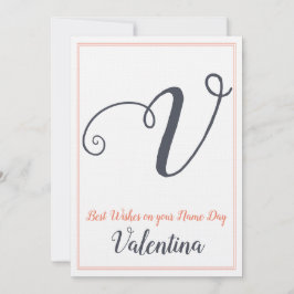 Naam Dag Saint Dag Brief V Monogram Kaart