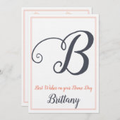 Naam Dag Sint-Dag Monogram B Kaart (Voorkant / Achterkant)