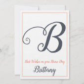 Naam Dag Sint-Dag Monogram B Kaart (Voorkant)