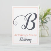 Naam Dag Sint-Dag Monogram B Kaart (Staand voorkant)