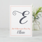 Naam Dag Sint Sint Dag Brief E Monogram Kaart (Staand voorkant)