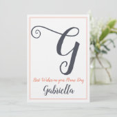 Naam Dag Sint Sint Dag Brief G Monogram Kaart (Staand voorkant)
