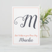 Naam Dag Sint Sint-Dag Brief M Monogram Kaart (Staand voorkant)