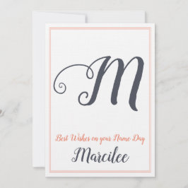 Naam Dag Sint Sint-Dag Brief M Monogram Kaart