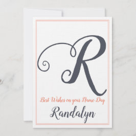 Naam Dag Sint Sint Dag Letter R Monogram Kaart