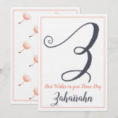 Naam Dag Sint Sint Dag Letter Z Monogram Kaart (Voorkant / Achterkant)