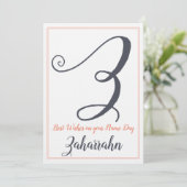 Naam Dag Sint Sint Dag Letter Z Monogram Kaart (Staand voorkant)