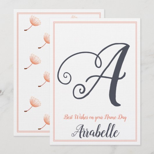 Naam Dag Sint Sint-Dag, Monogram A Kaart (Voorkant / Achterkant)