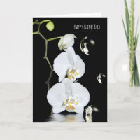 Naam Dag witte orchideeën met bellenreflectie